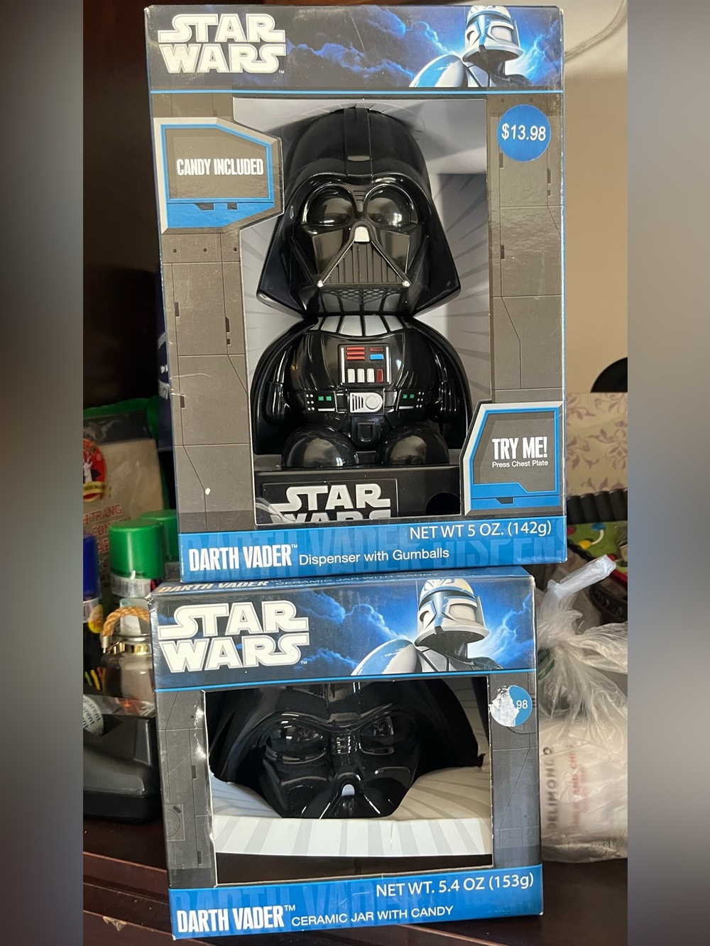 Star Wars Darth Vader Kids Toy Candy Dispenser - Black 2 pieces